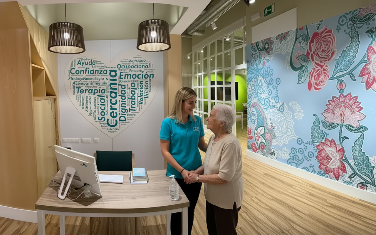 Recepción del Centro de Día Neurovida Argüelles - Atención personalizada